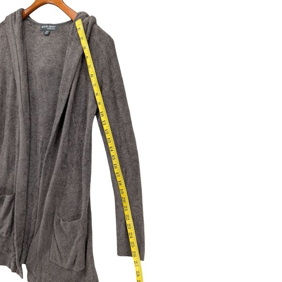 Barefoot Dreams CozyChic Lite Cardigan Womens Brown Hooded Open Front Size XS/S - Picture 8 of 8